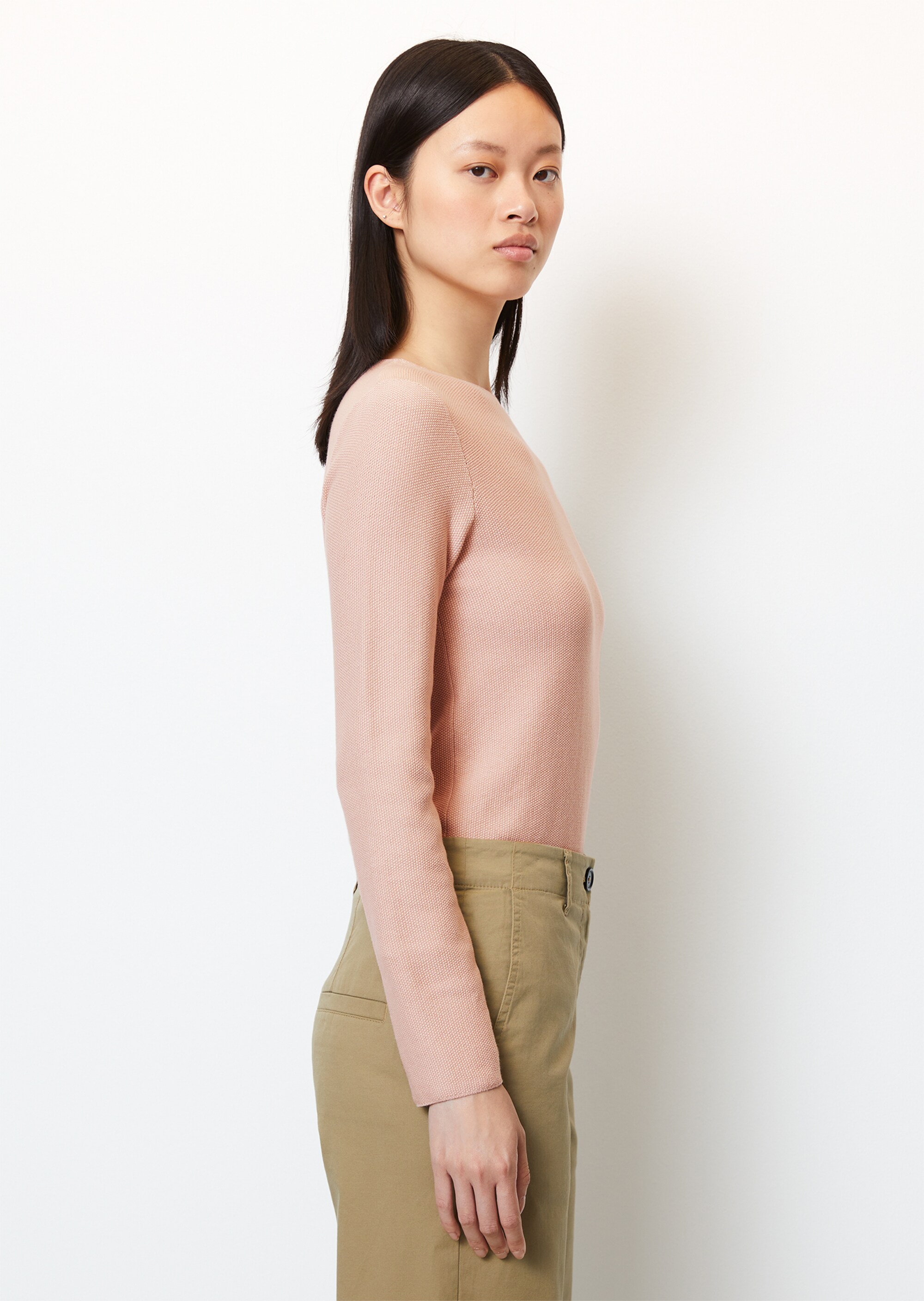 Pullover mit Reiskorn-Struktur aus softem Organic Cotton