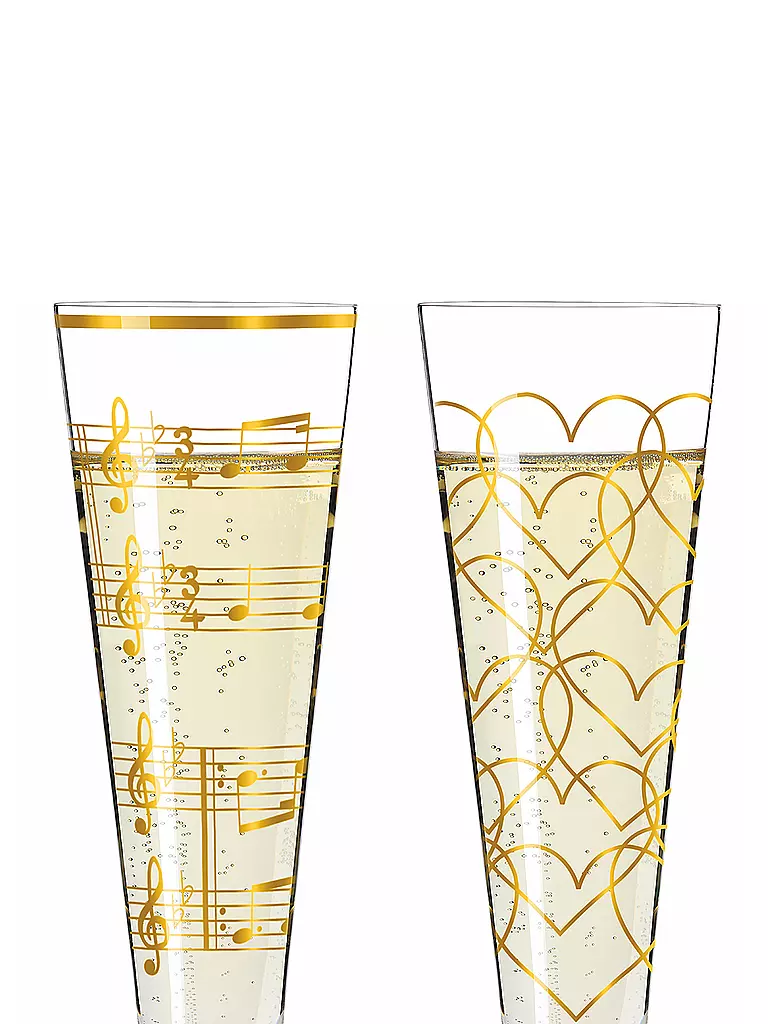 RITZENHOFF Champagnerglas 2-er Set Goldnacht Champus #23 Nathalie Jean, Rurik Mahlberg 2023 gold