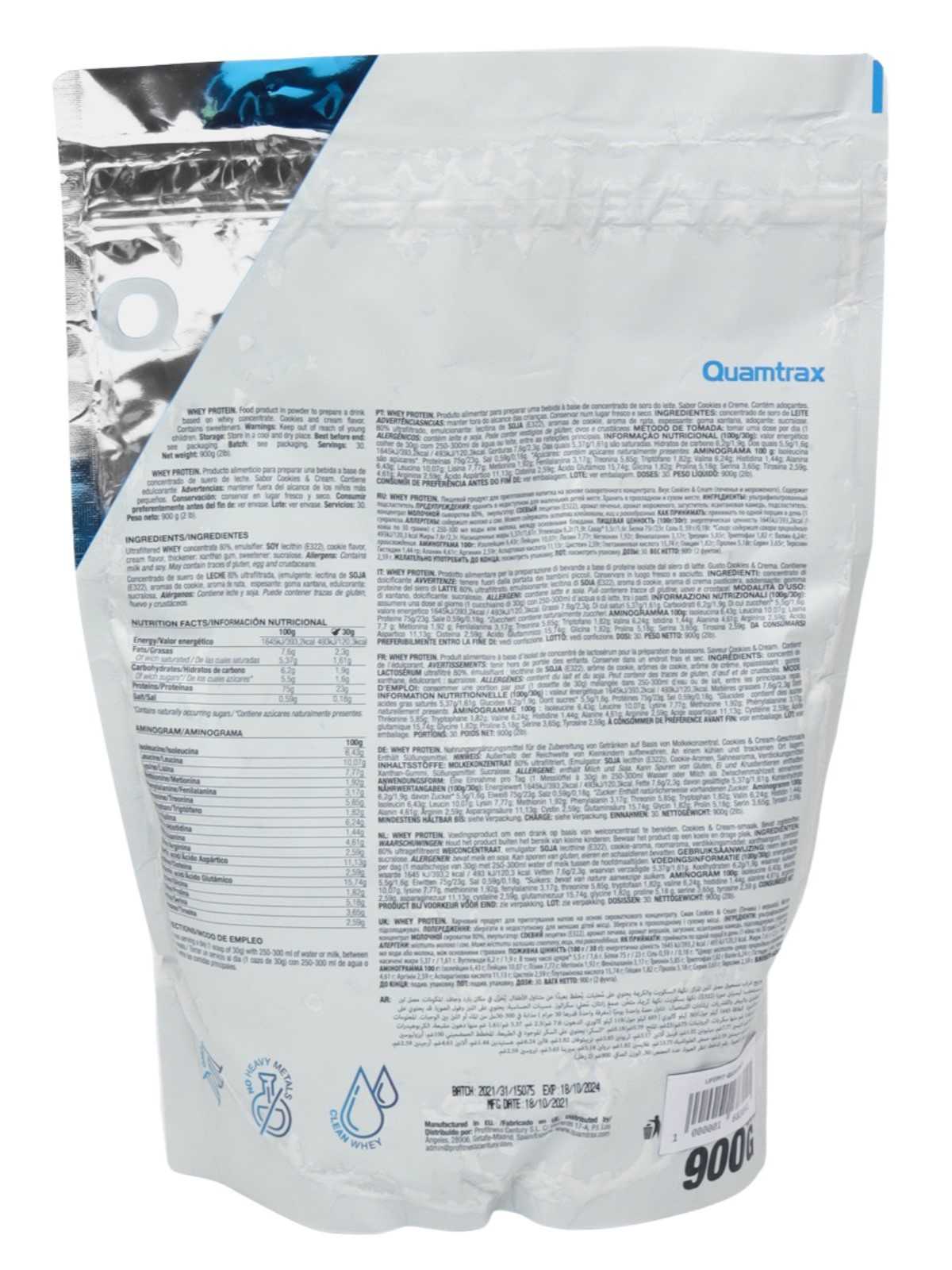 Quamtrax Proteína de Whey 900g