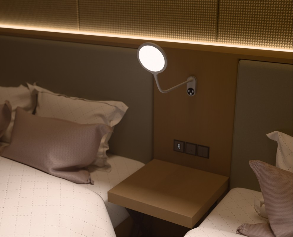 Horizon LED Tisch Leuchte Wand Lampe mit Schwanenhals (41-5011.126) - Weiss