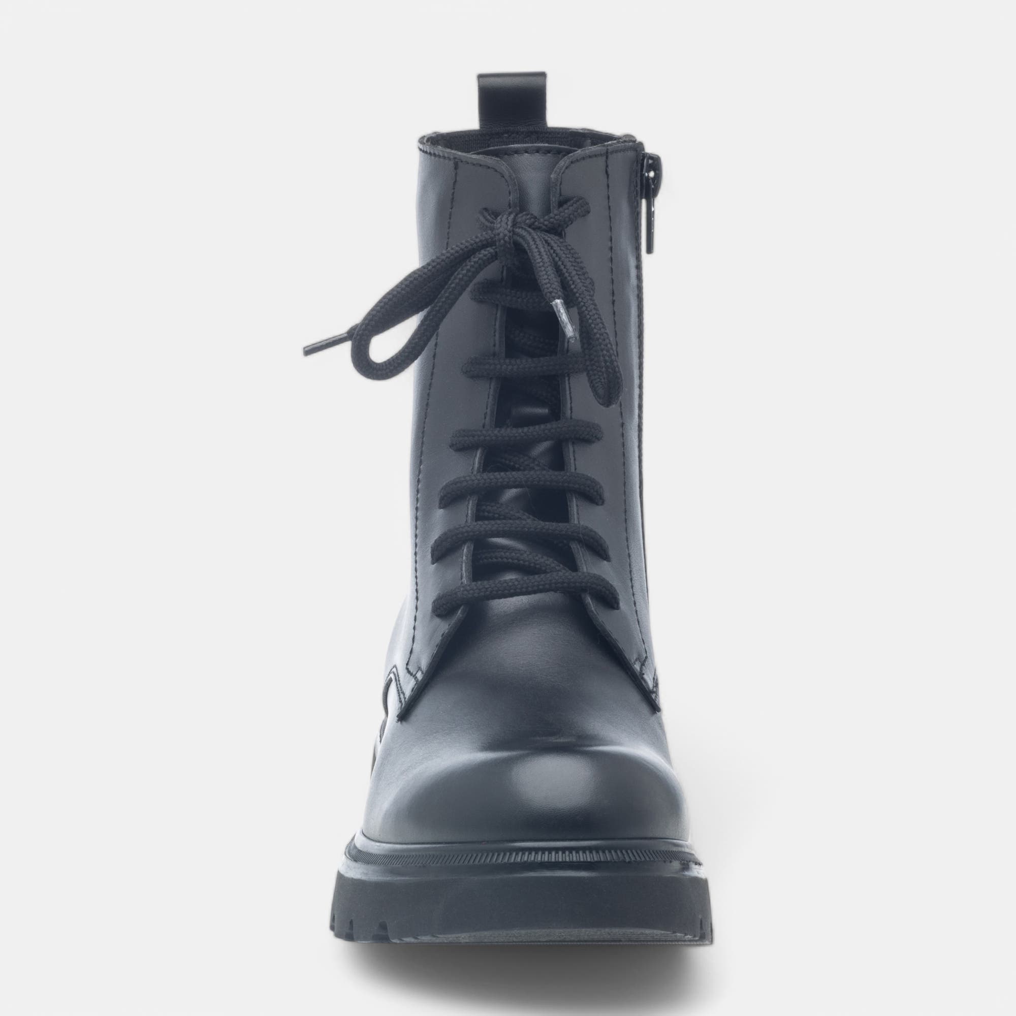 Bottines à lacets Femme en cuir noir