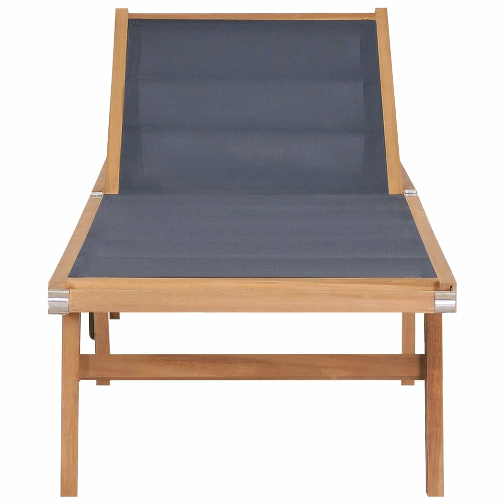 Chaises longues transat pliables avec roulettes 2 pièes teck et textilène