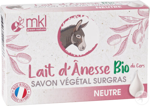 MKL Green Nature Lait D'Ânesse Du Gers Savon Végétal Surgras Neutre Bio 100g