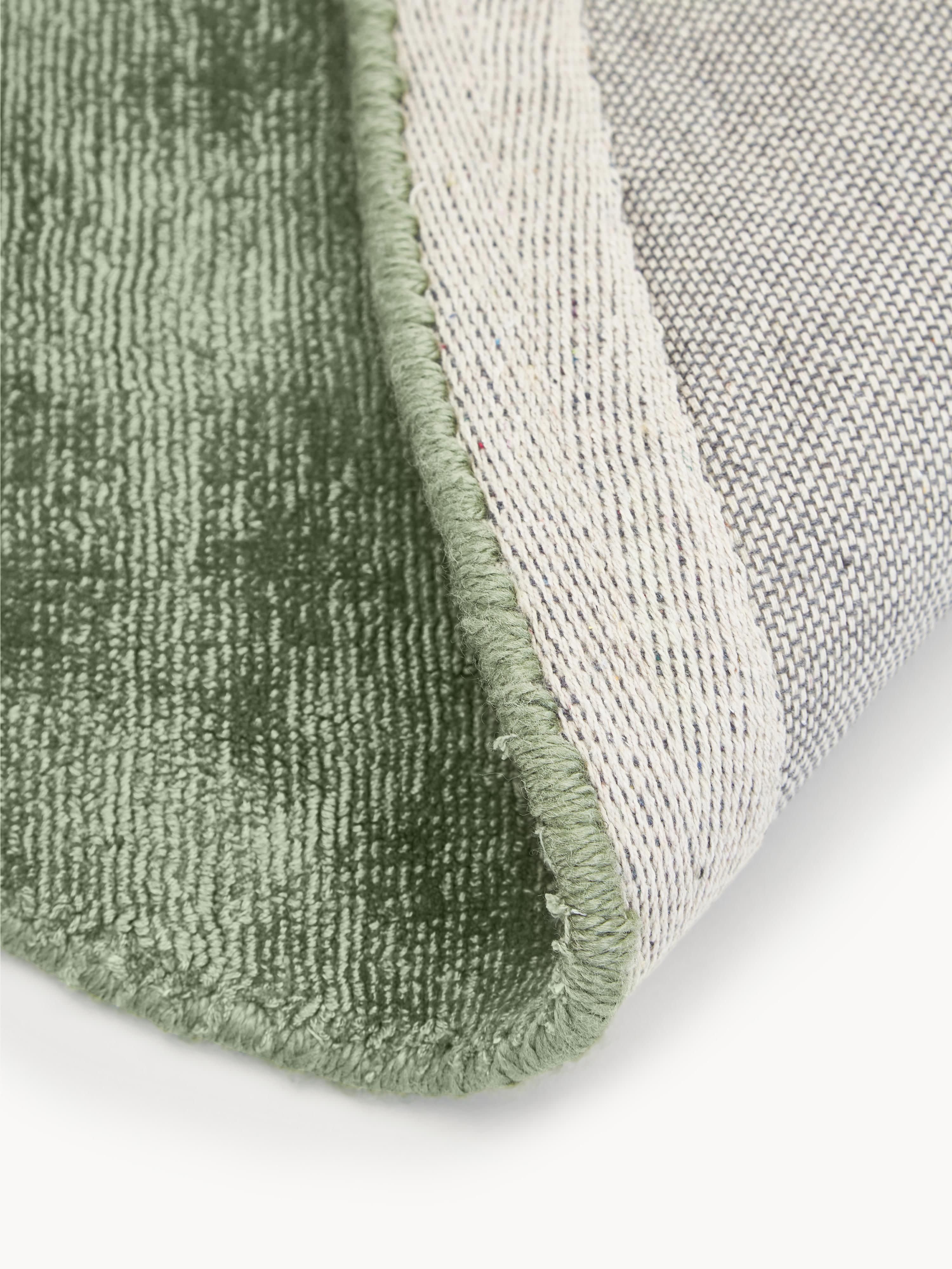 Rond handgeweven viscose vloerkleed Jane