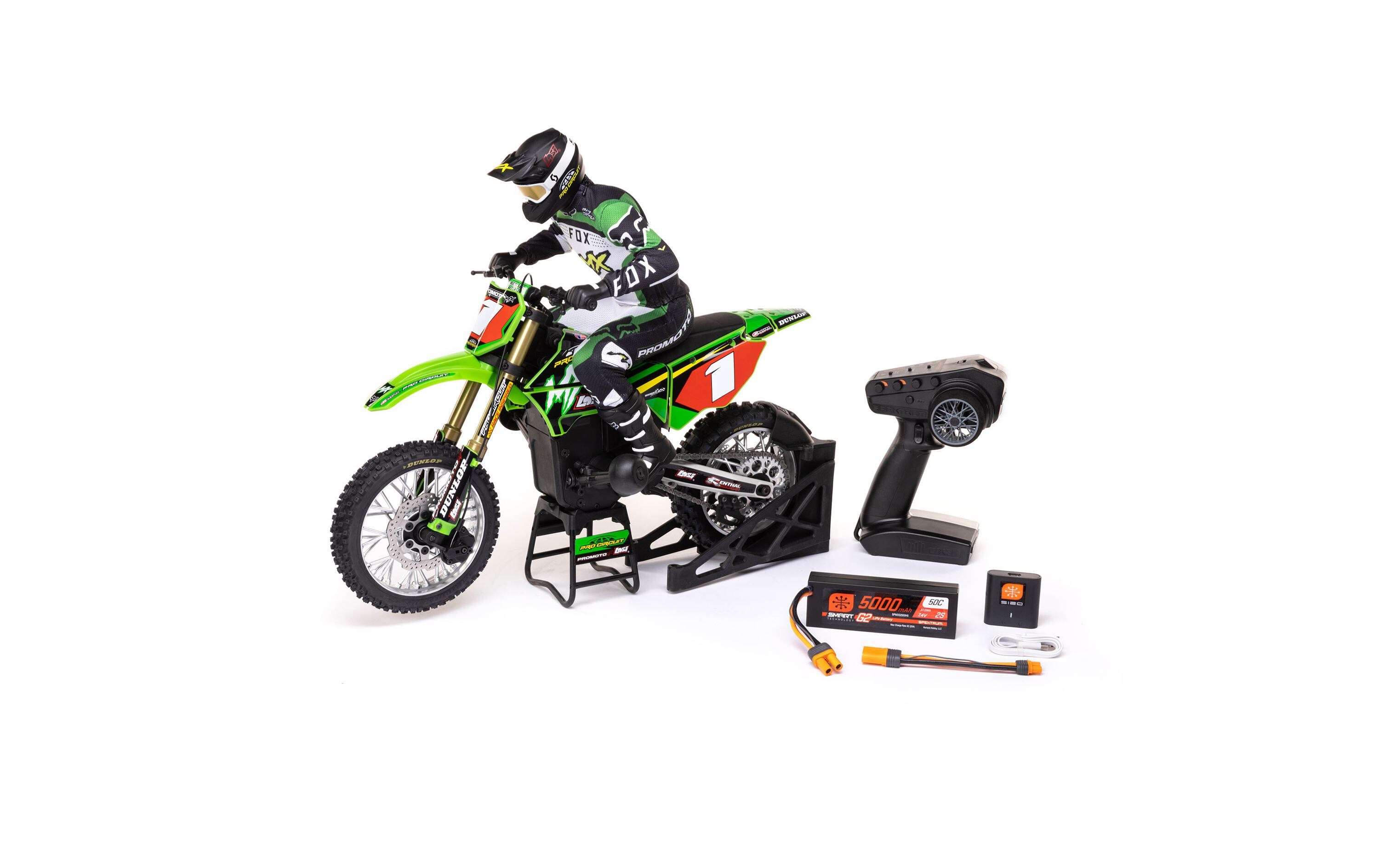 Motorrad Promoto MX Grün, RTR, 1:4<br>Leistungsstarkes RC Motocross Bike