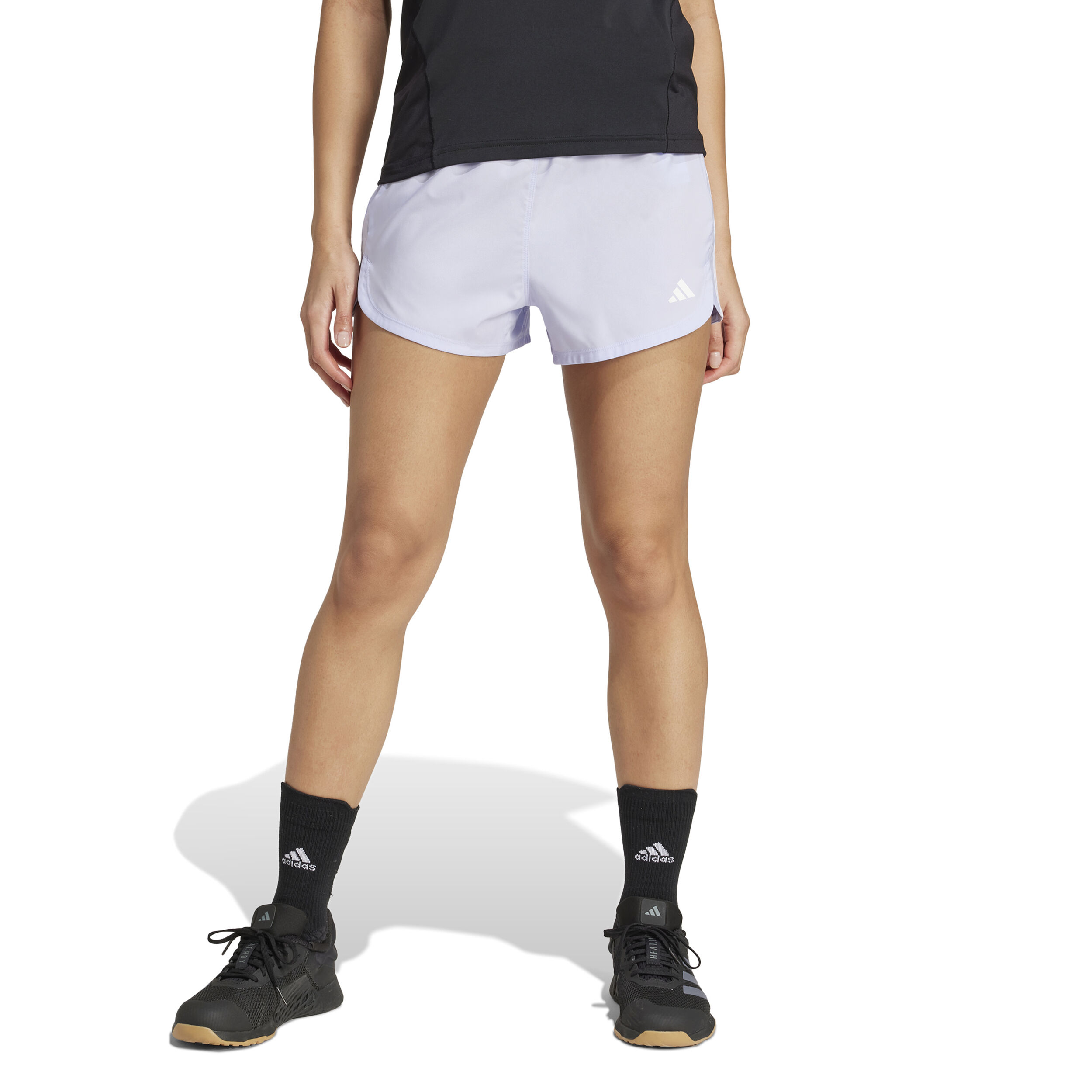 adidas Pacer Training 3 Stripes Woven High-Rise Shorts Femmes - Lilas