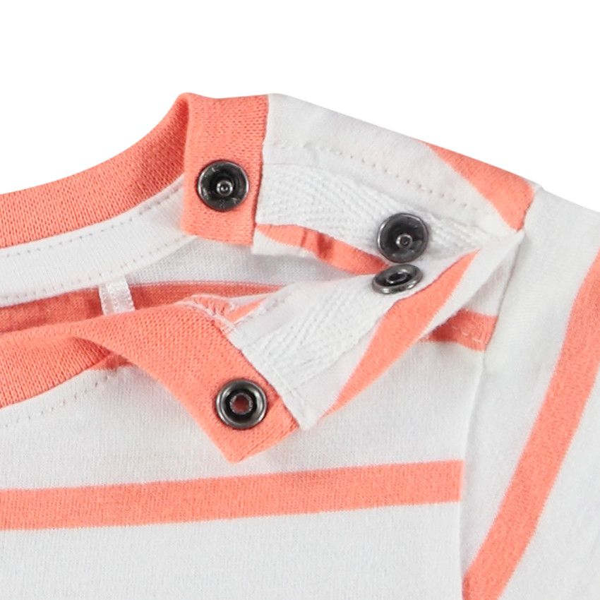 Ensemble court t-shirt rayé + bermuda pour bébé garçon - Blanc