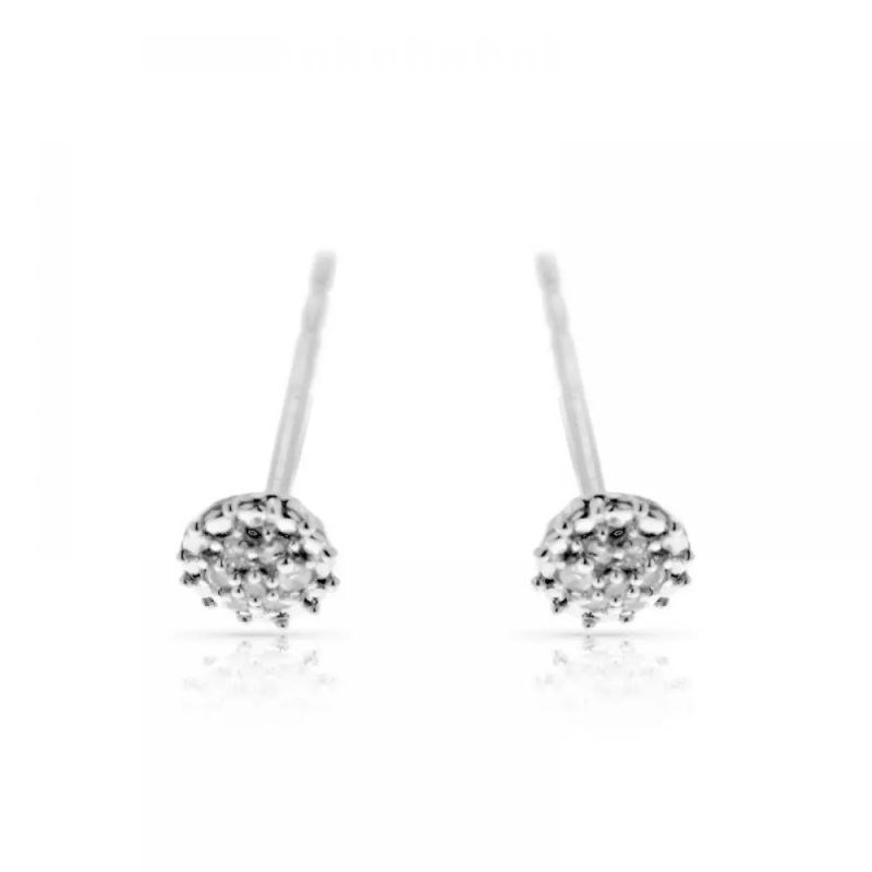 Boucles d'oreilles or blanc et diamants