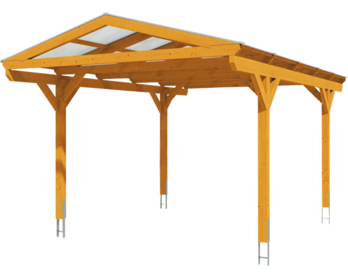 SKAN HOLZ Westerwald enkele carport inclusief paalankers, 362 x 541 cm, licht eiken