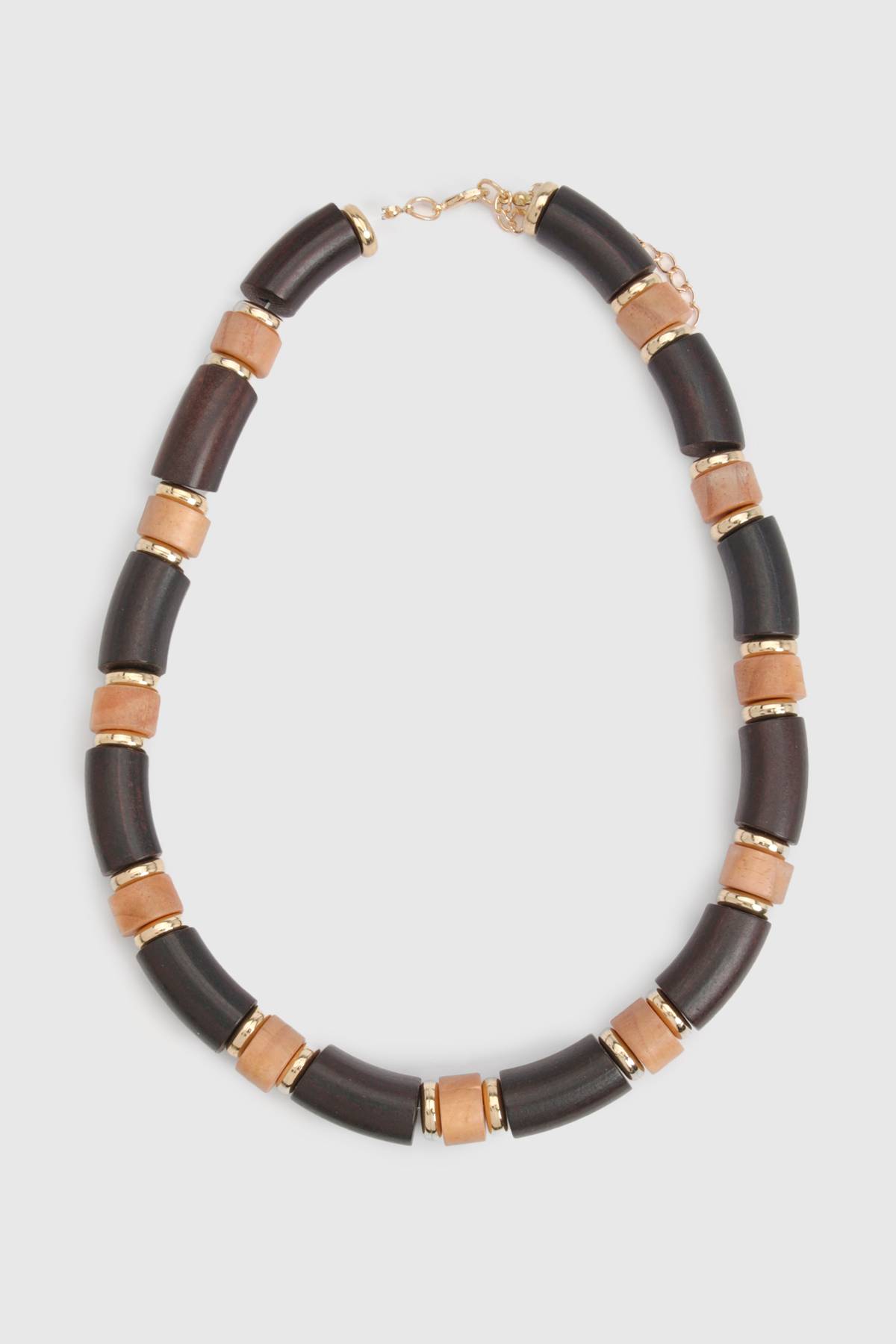 boohoo Collier Plastron À Perles En Bois