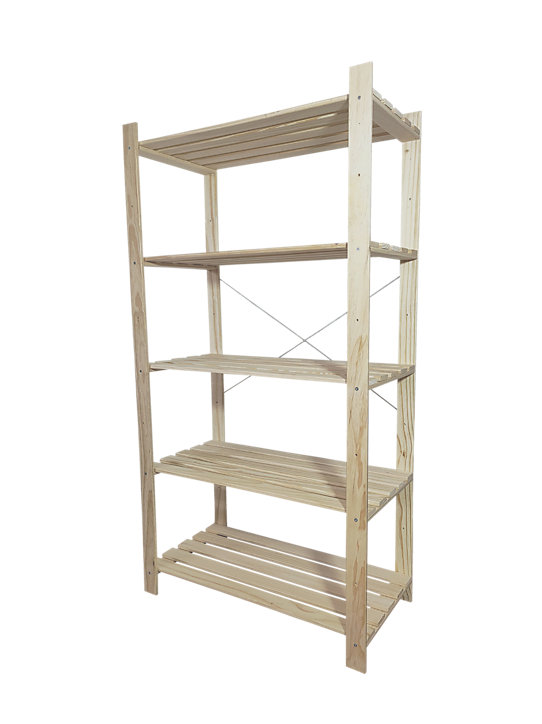 Étagère de garage en bois Symbios 5 tablettes L. 90 x H. 170 x P. 45 cm