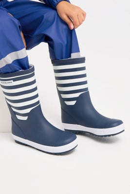 Nordbjørn Dunder Fôrede Gummistøvler, Navy/White