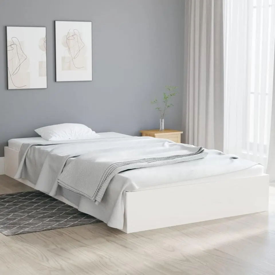 vidaXL - Bed frame pallet - Wit - Massief hout - 90x200 cm