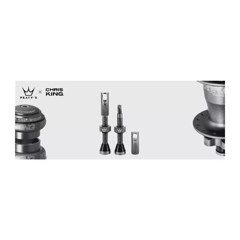 PEATY Valves Tubeless Peatys CNC 42mm matte slate (gris)