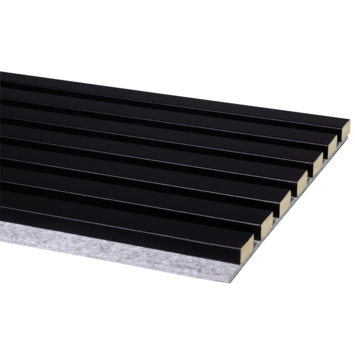 Lattenwand Decowall Acoustic zwart 260x30cm,2 stuks (1.56m2)