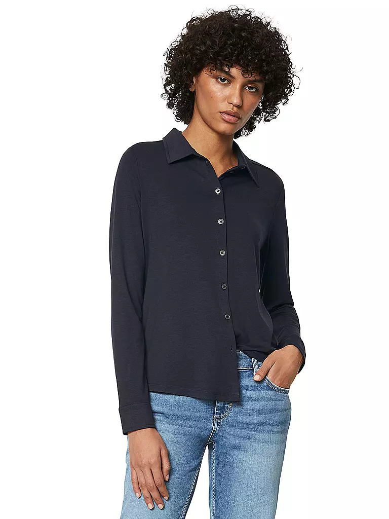 MARC O'POLO Jerseybluse dunkelblau