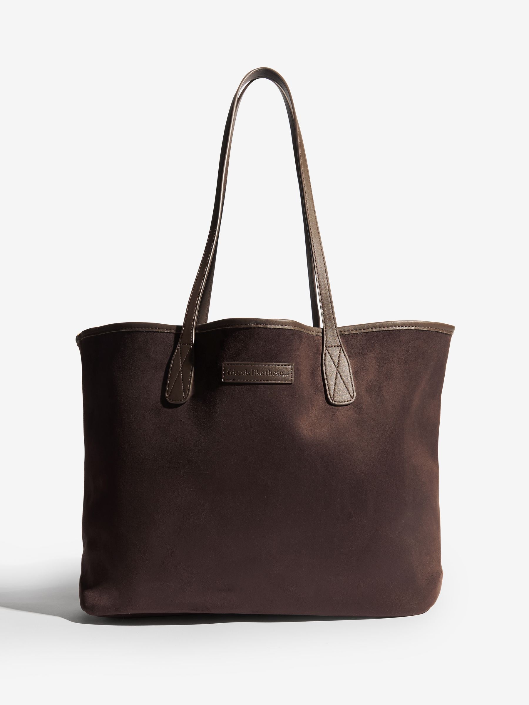 Chocoladebruin - Friends Like These Faux Suede Soft Tote Bag