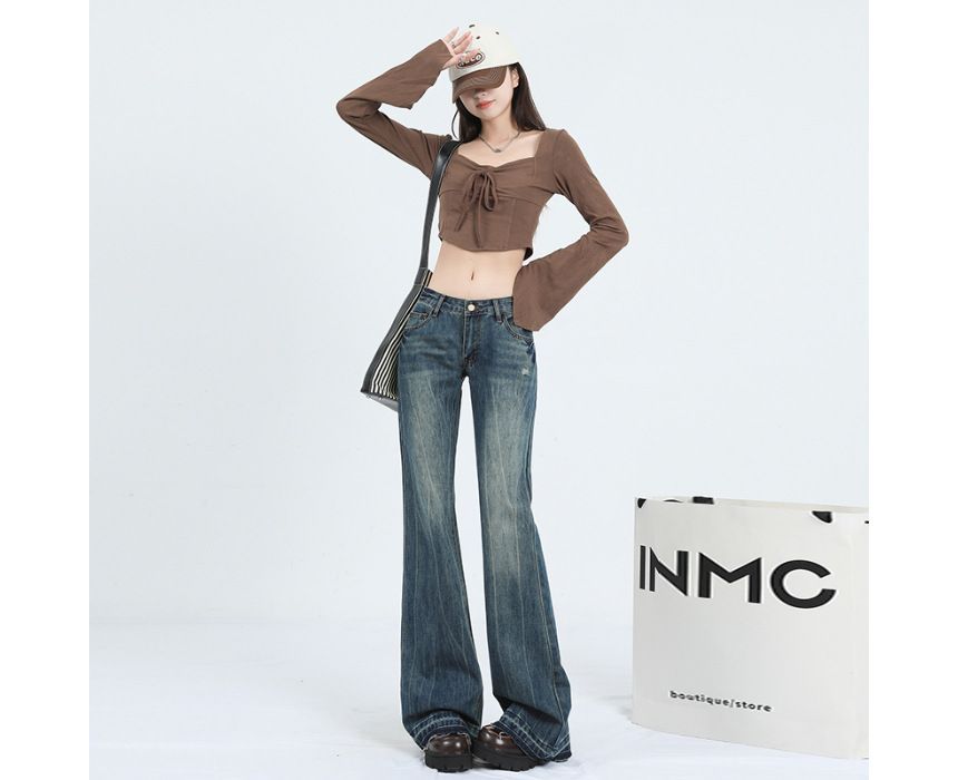 Denimot - Lage taille gewassen flared jeans