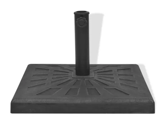 Base carrée de parasol Résine Noir 19 kg