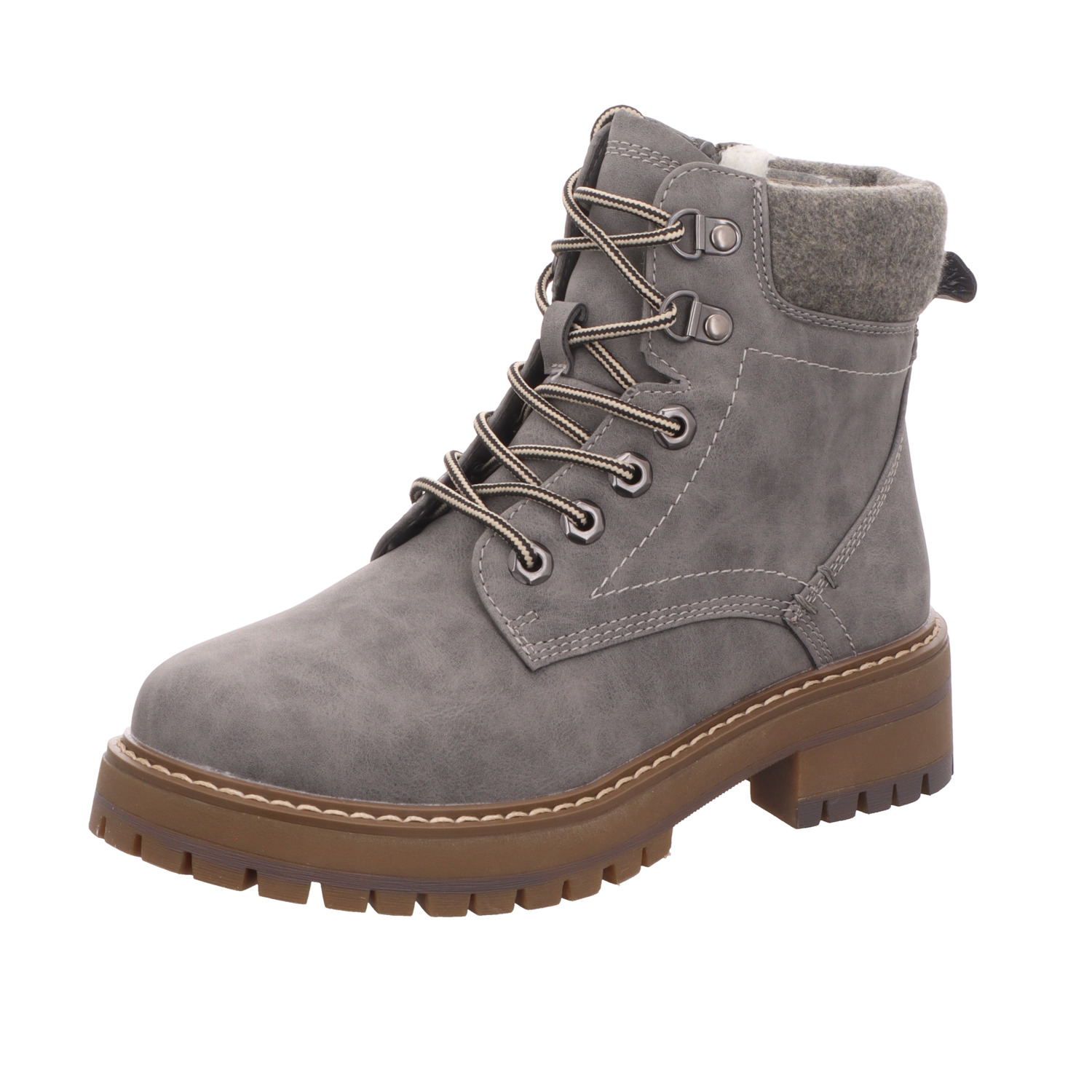 Alyssa Damen-Schnürstiefelette gefüttert Grau