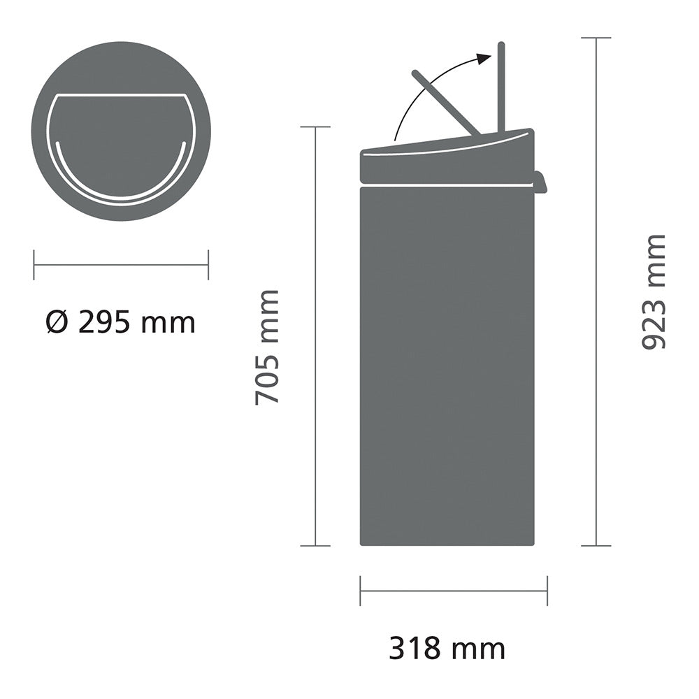 Brabantia Touch Bin New Afvalemmer 30 Liter Vingerafdrukvrij