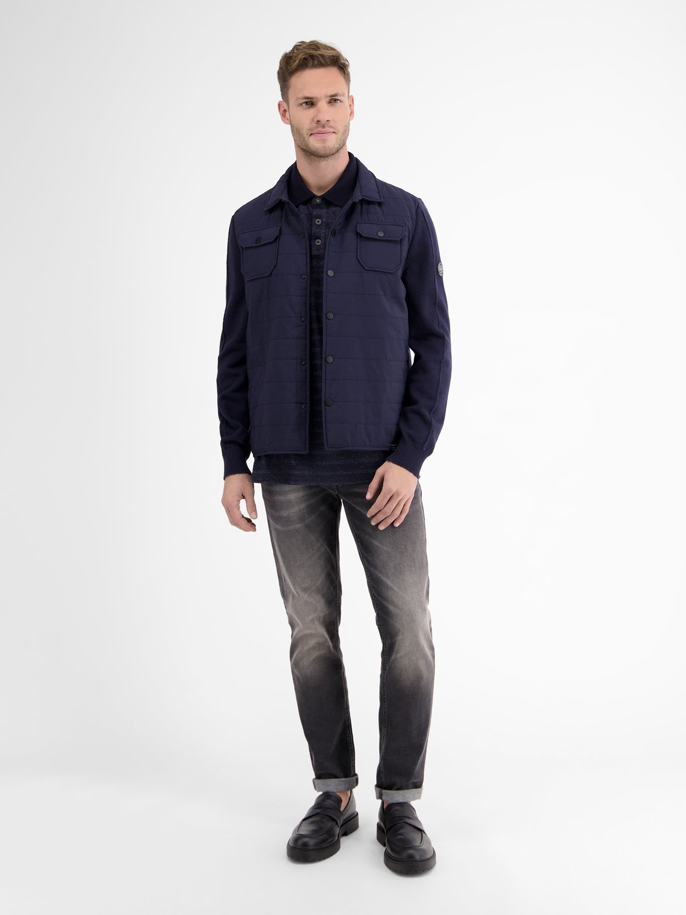Poloshirt, tonal gestreift