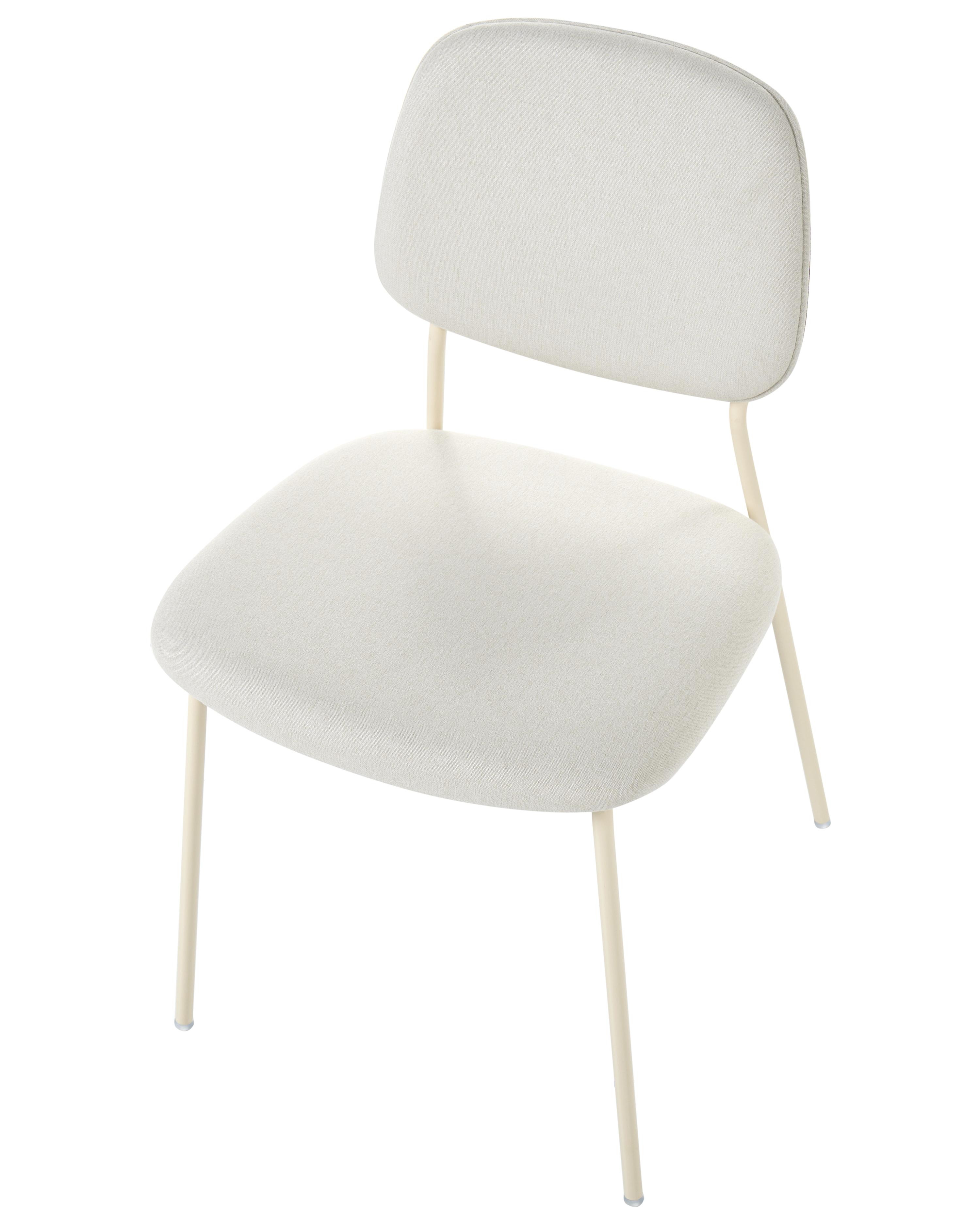Set van 4 eetkamerstoelen RILEY Stof Gebroken wit