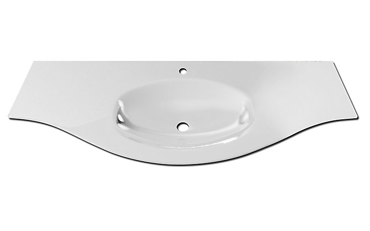 Meuble sous vasque gris anthracite Vague 138 cm + complément gauche et droit + plan vasque en verre