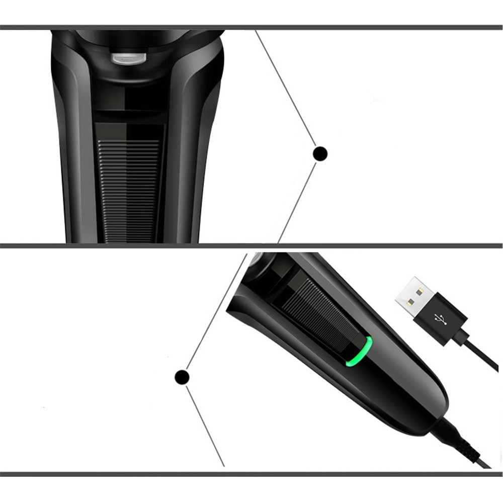 Elektrischer Rasierer mit integrierter Mini WiFi Kamera Full HD 1080p mit Akku (2000mAh)   Micro SD Kartenslot (iOS/Android) - Schwarz