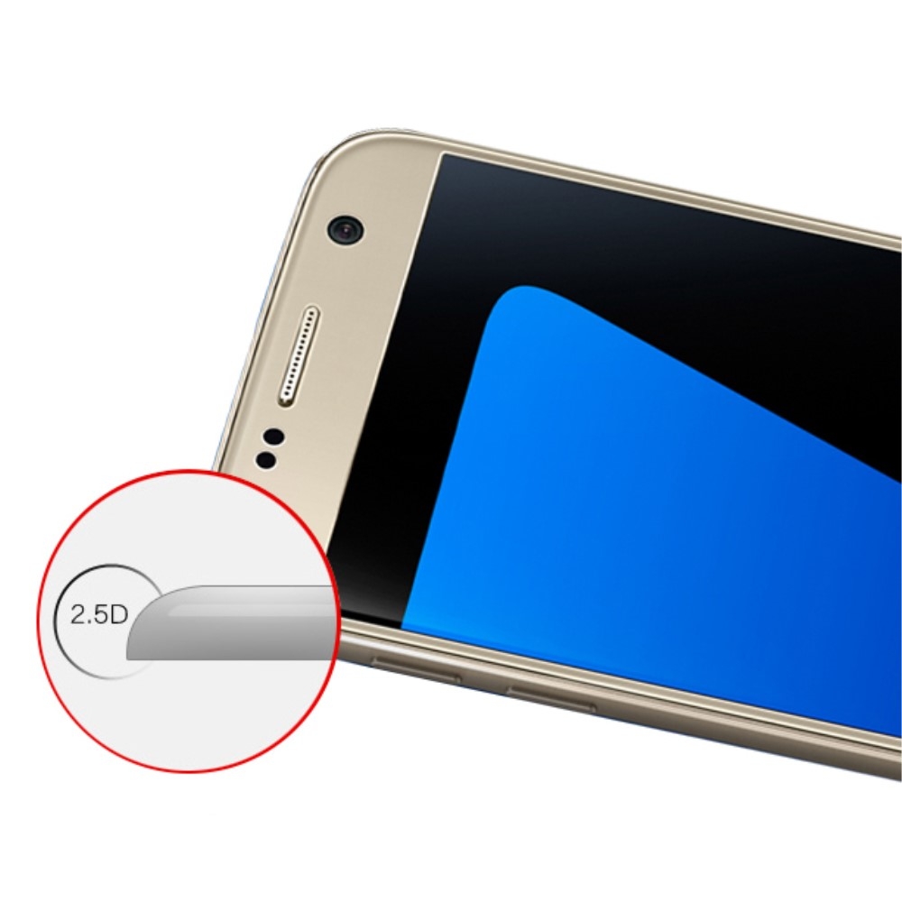 Samsung Galaxy S7 Vollbild Panzer Display Schutz abgerundete Kanten - Weiss