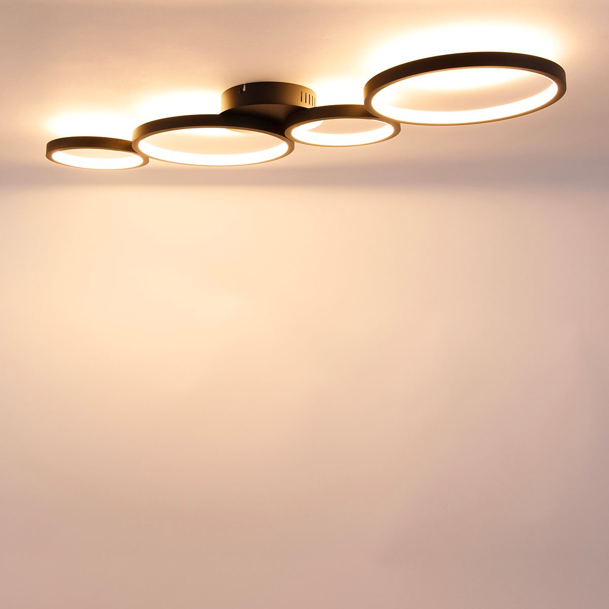 Plafondlamp zwart incl. LED 3 staps dimbaar 4-lichts - Lupolo