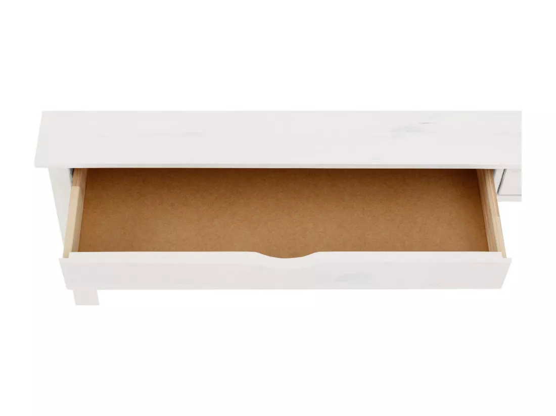 Gava | Bureau avec 2 tiroirs en pin blanc