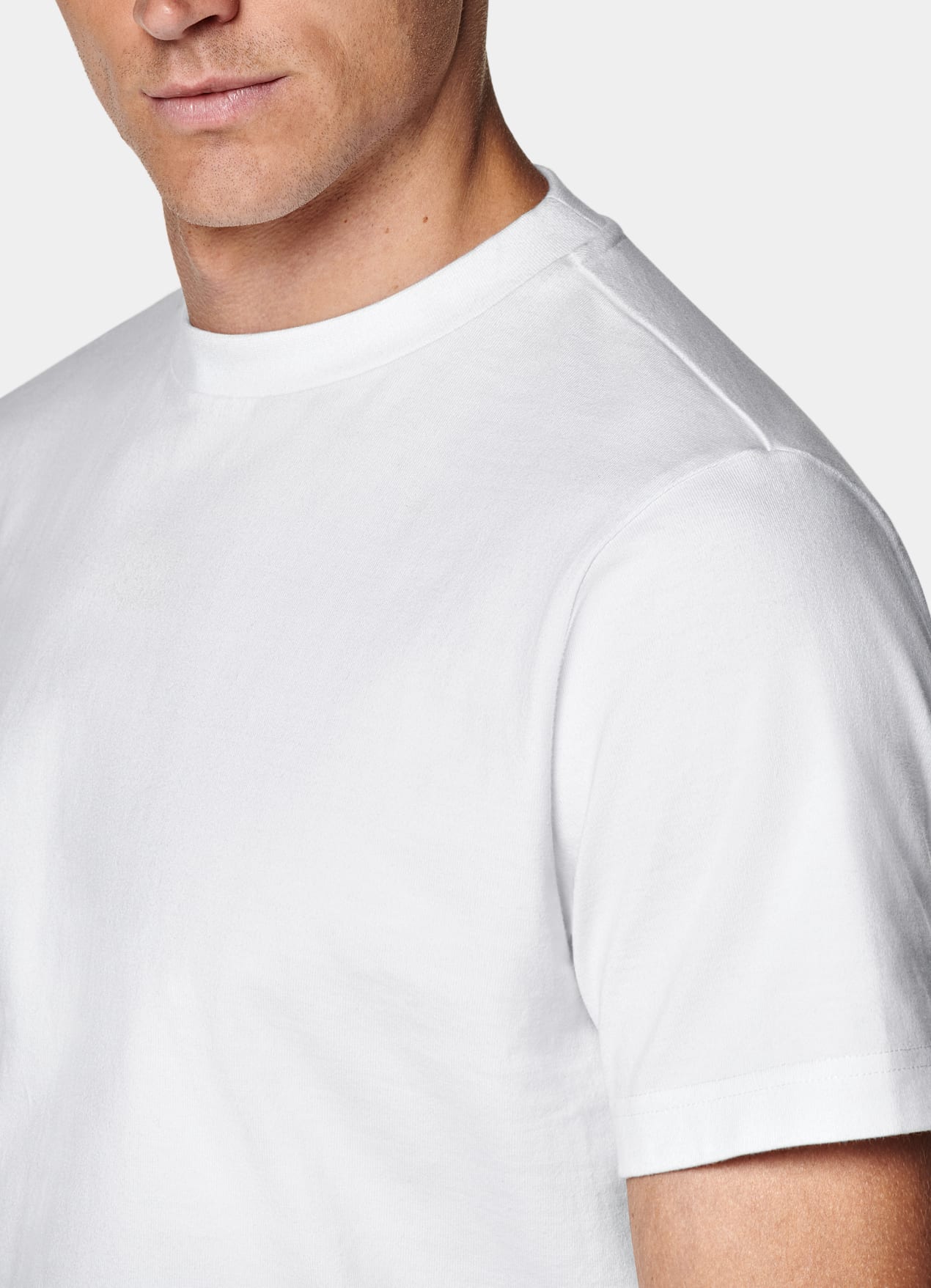 T-shirt col rond blanc