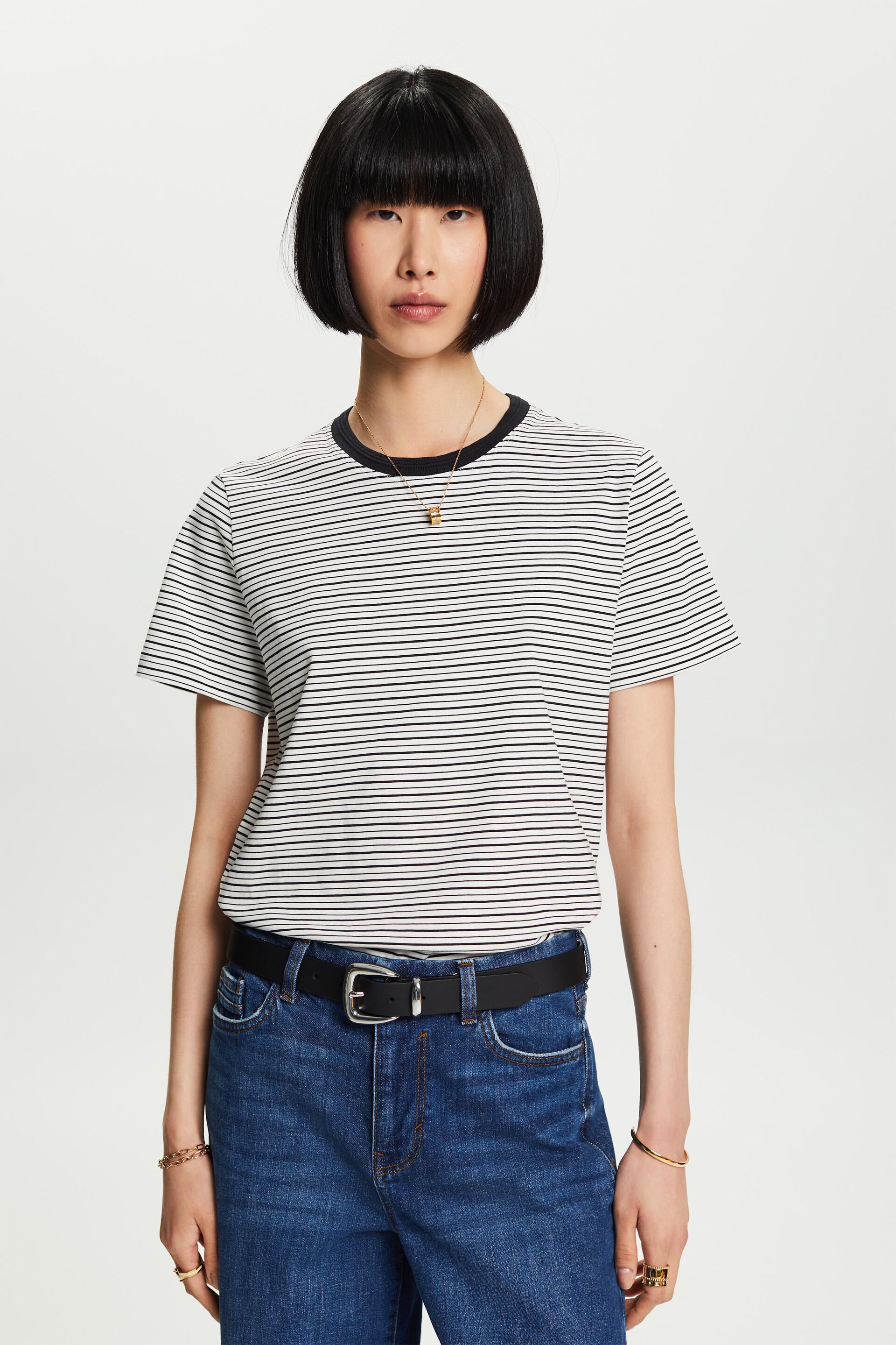 T-shirt à rayures, 100 % coton