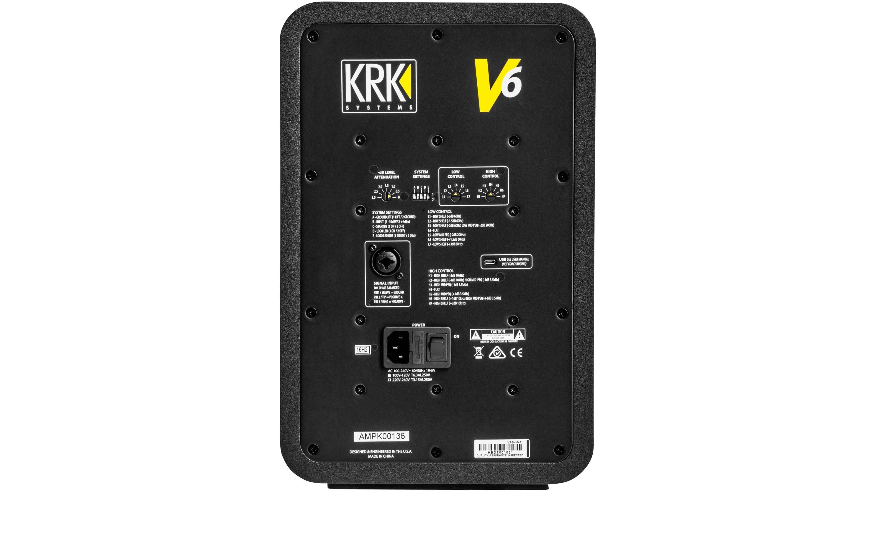 Studiomonitor V6 Series 4 Schwarz<br>Aktiver 2-Wege-Studiomonitor