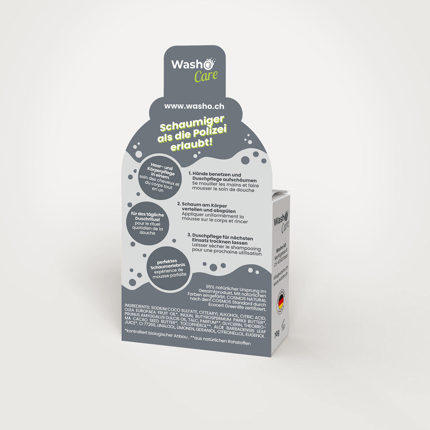 Washo Care 2in1 Feste Duschpflege, Body & Hair