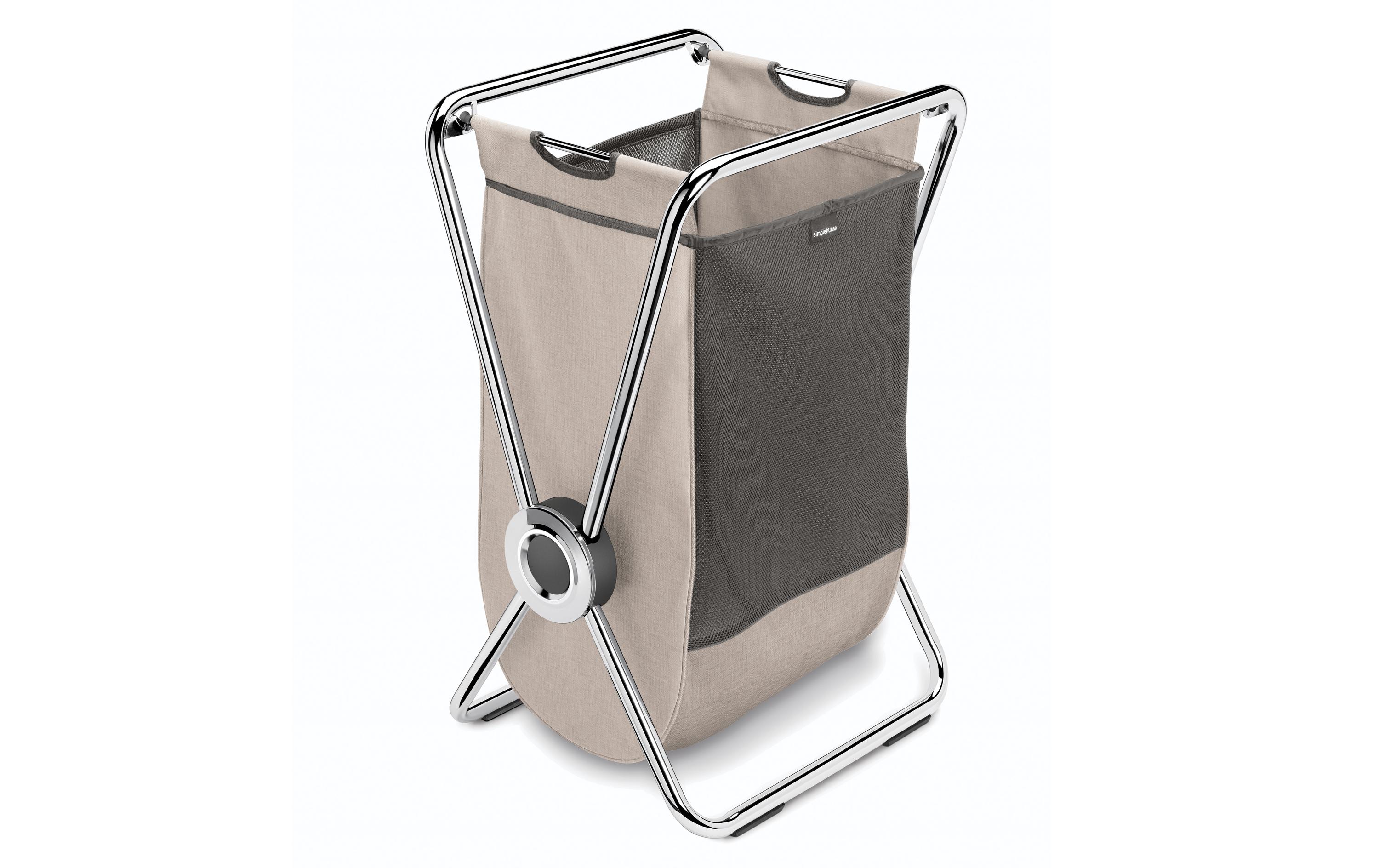 Wäschekorb mit x-Rahmen 150 l, Beige<br>Wäschesammler