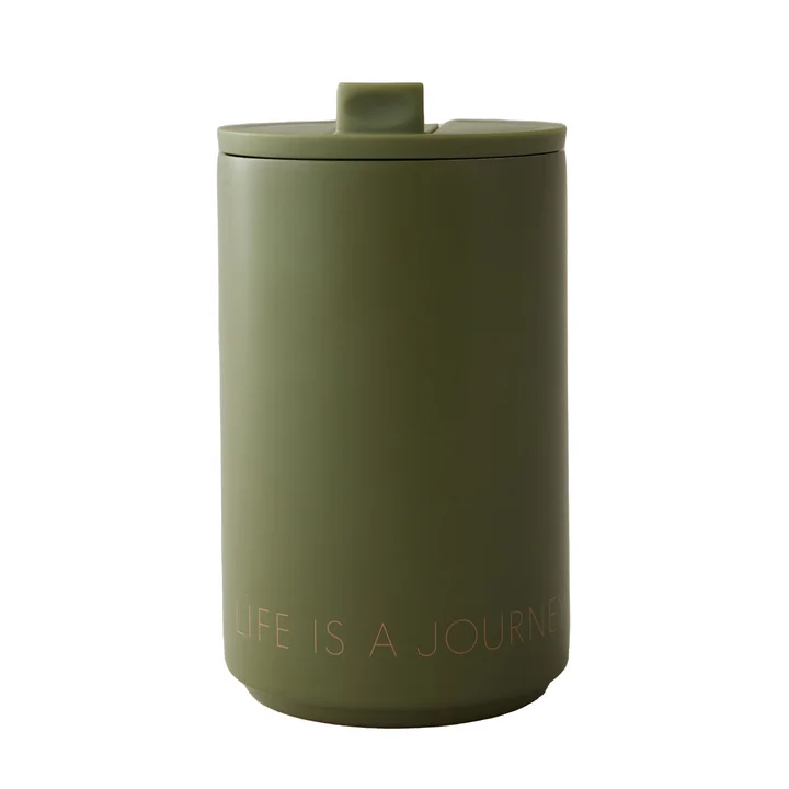 Design Letters - Thermo Cup 0.35 l, Life Is A Journey Take Me Along / moosgrün