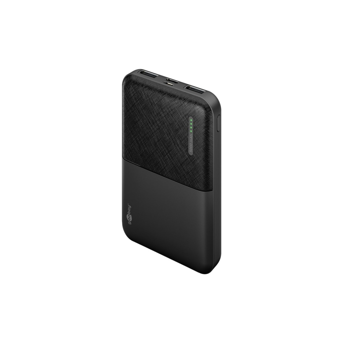 Goobay Powerbank kompakt 5.000 mAh praktisk och platsbesparande design med 5.000 mAh, perfekt för resor