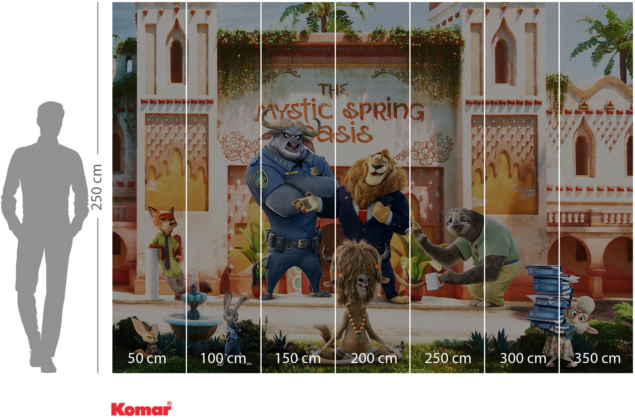 Komar Fototapete »Digitaldruck Vlies -  Zoomania - Grösse 350 x 250 cm« bedruckt glatt Kinderzimmer