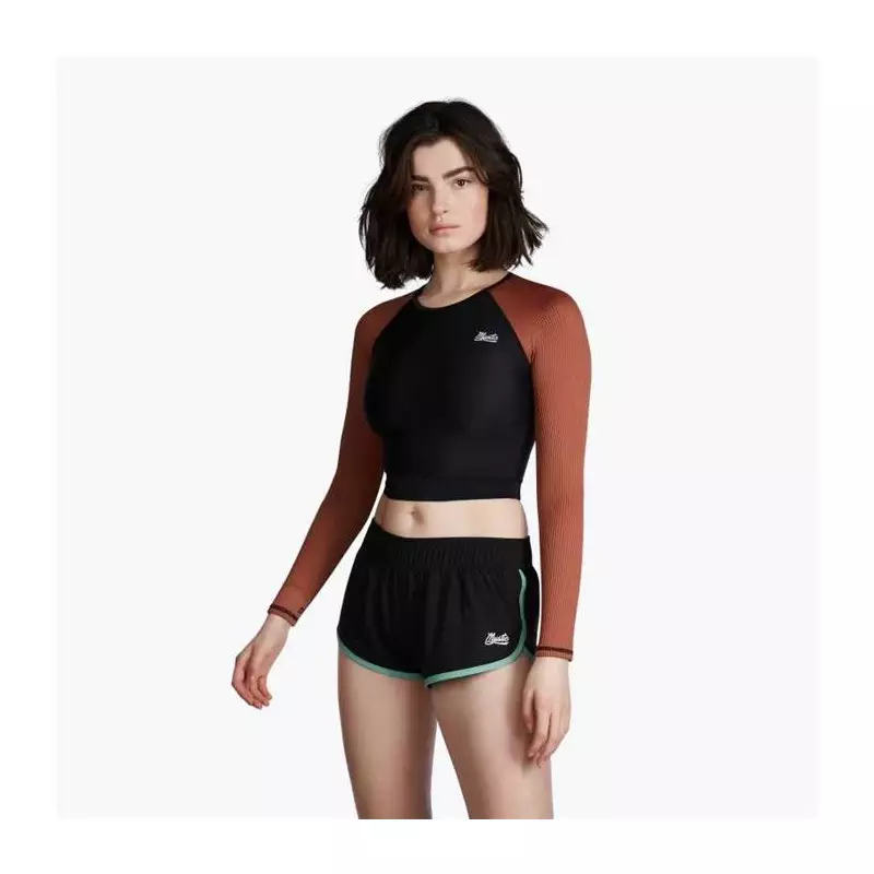 Lycra femme MYSTIC Diva LS Crop Tee Rusty Red