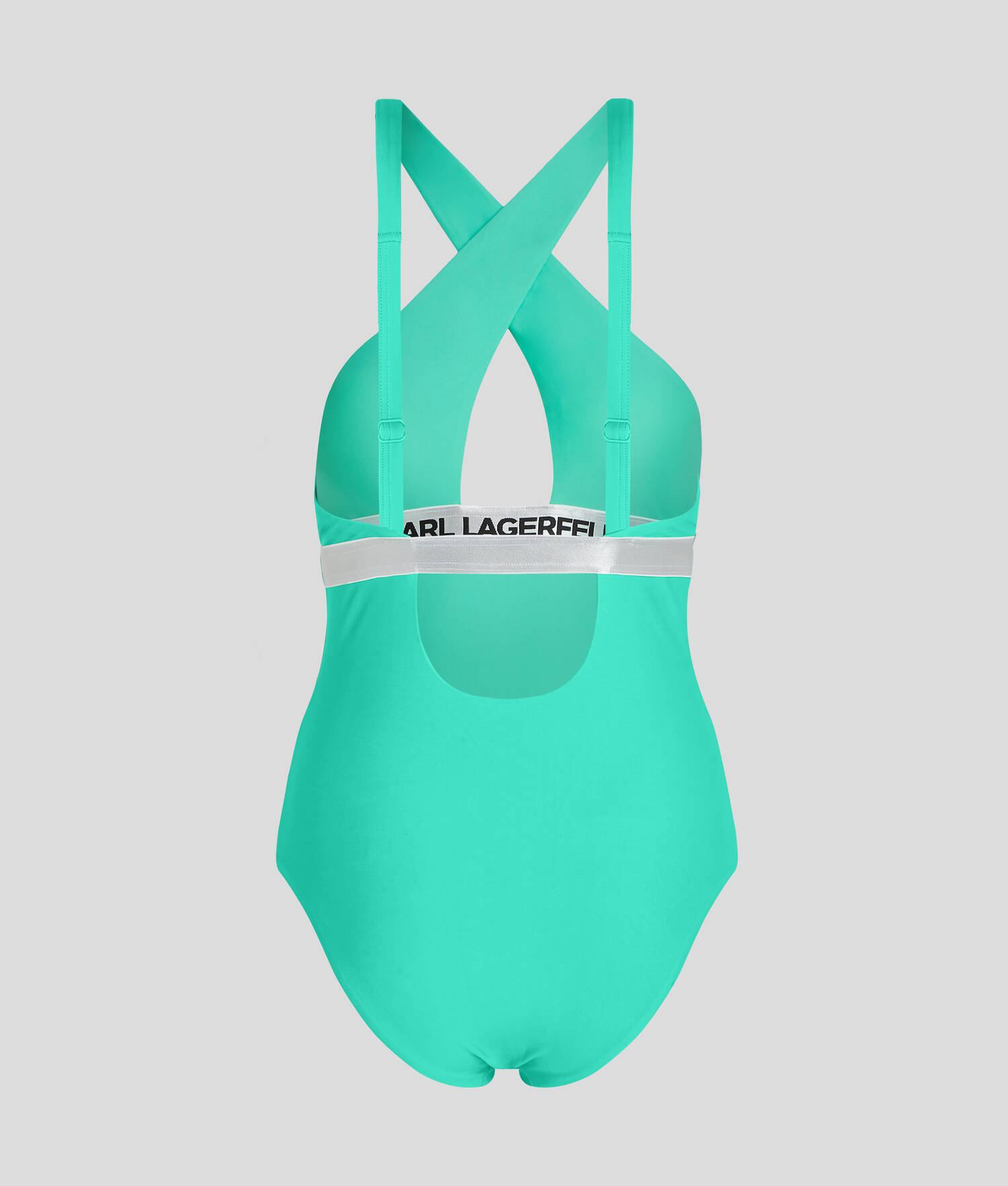 MAILLOT DE BAIN UNE PIÈCE À COL HALTER AVEC LOGO KARL