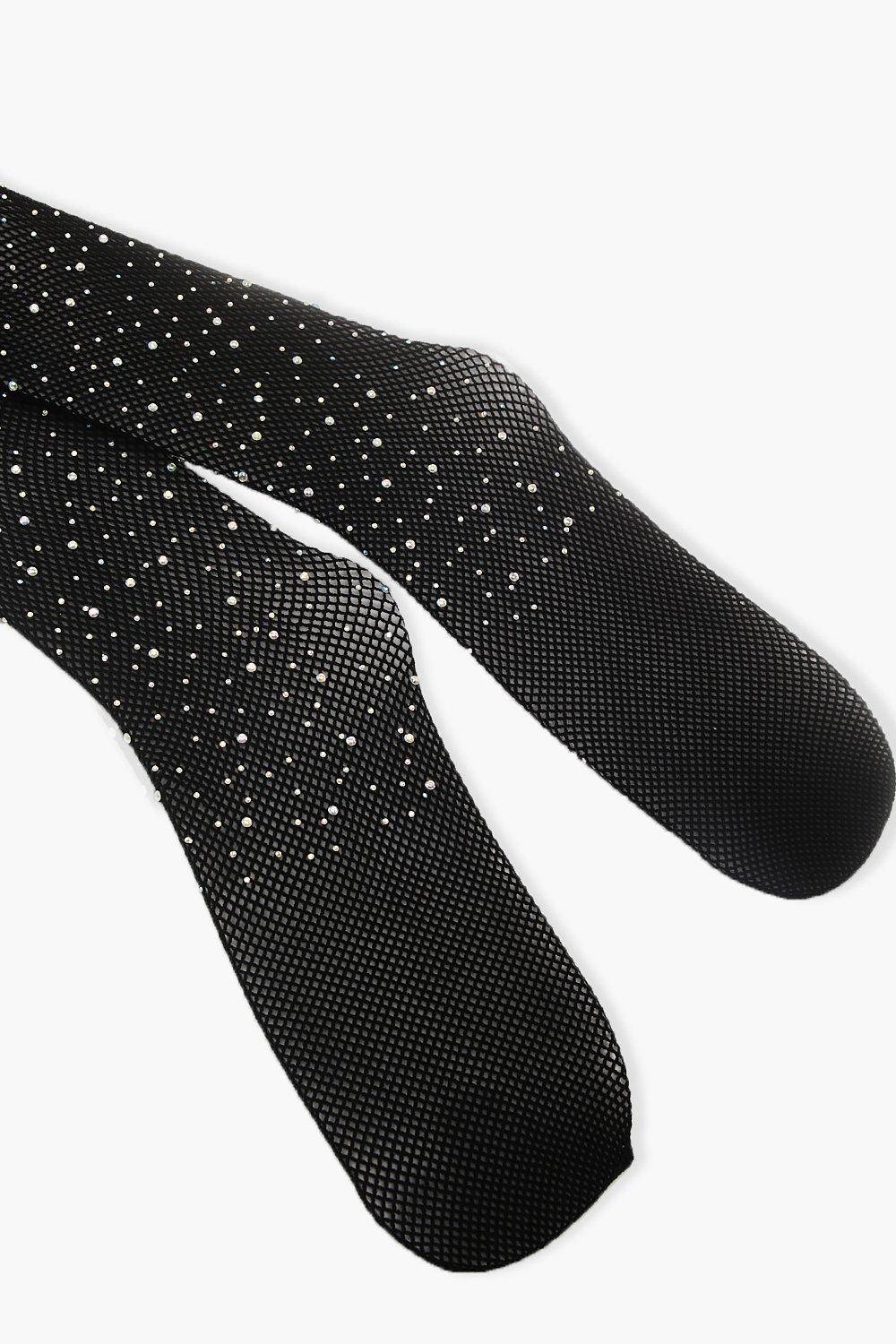 boohoo Collants en résille Cristal Diamante
