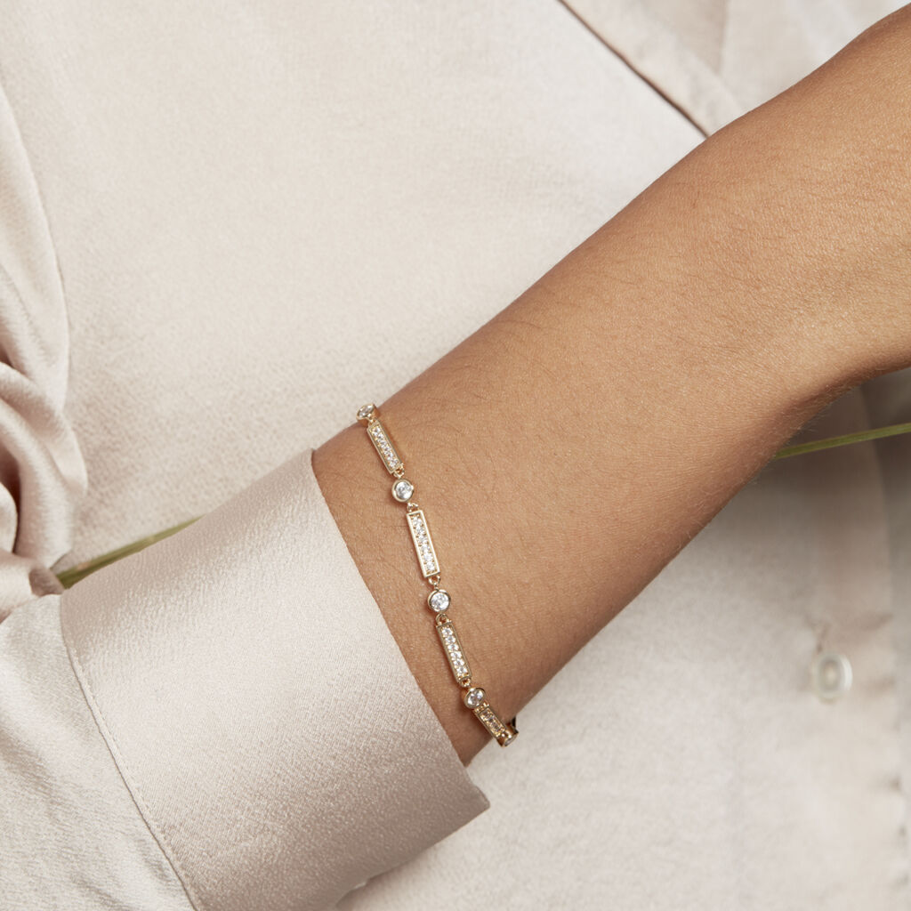 Bracelet Plaqué Or Epilobe Oxydes De Zirconium
