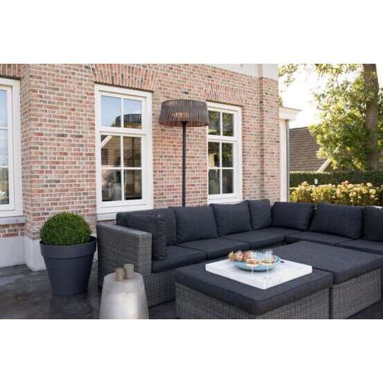 Chauffage halogène extérieur ARTIX CORDA 2100 en acier brun - D.60 cm
