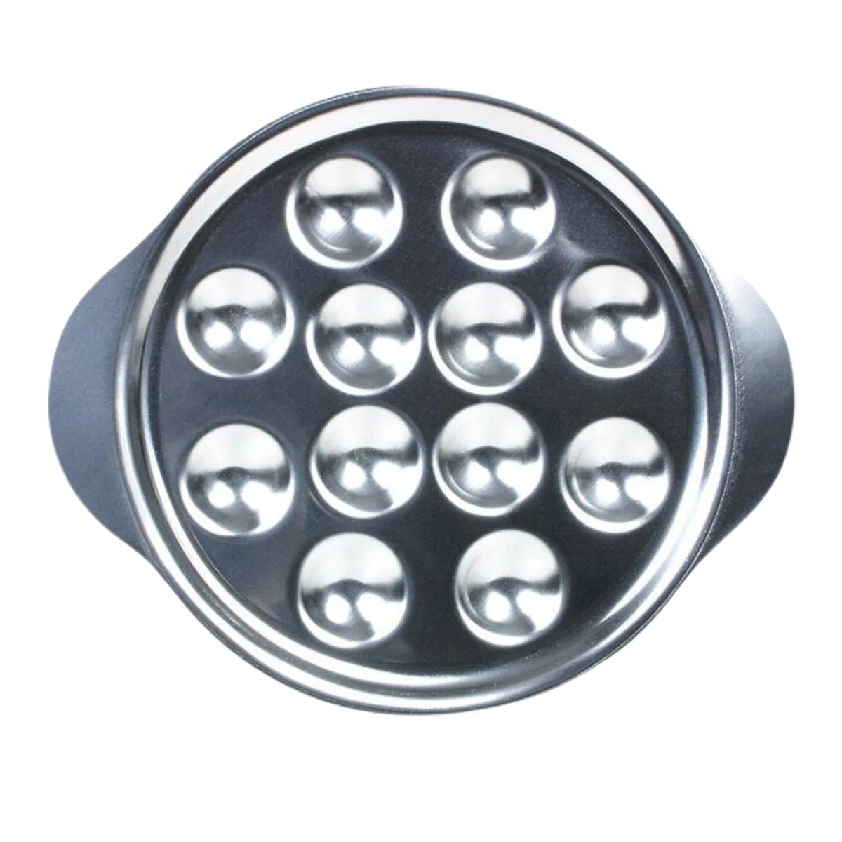 12 Assiettes à escargots en inox - 12 empreintes Chevalier diffusion
