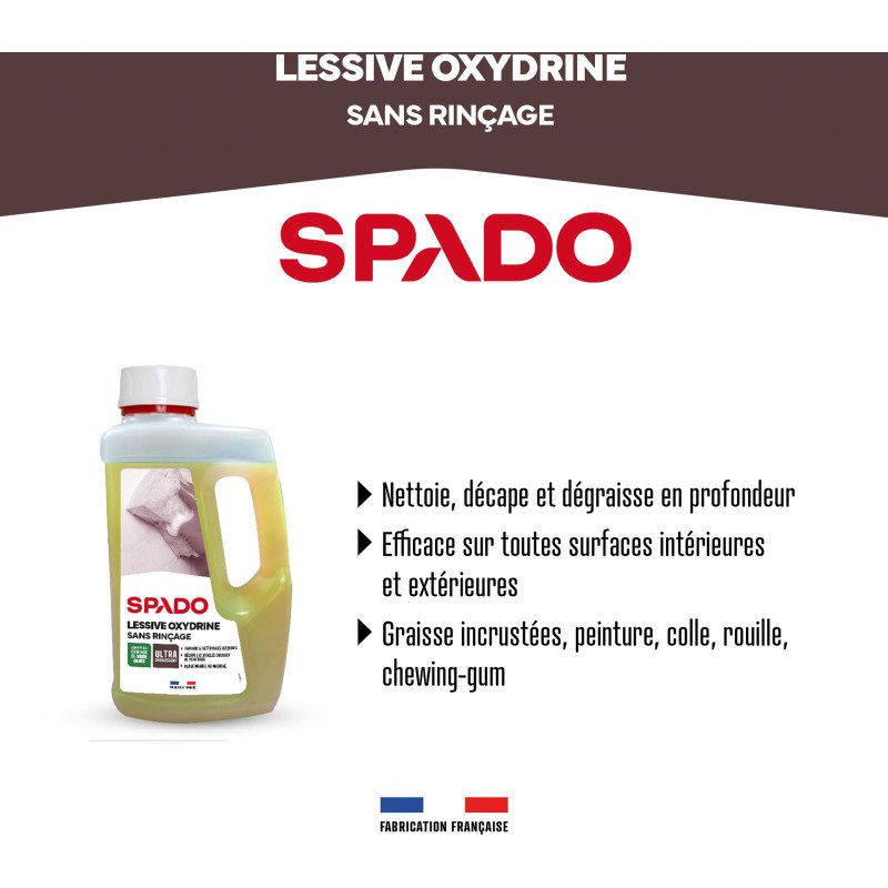 Lessive sans rinçage oxydrine Spado pro - Flacon de 1L