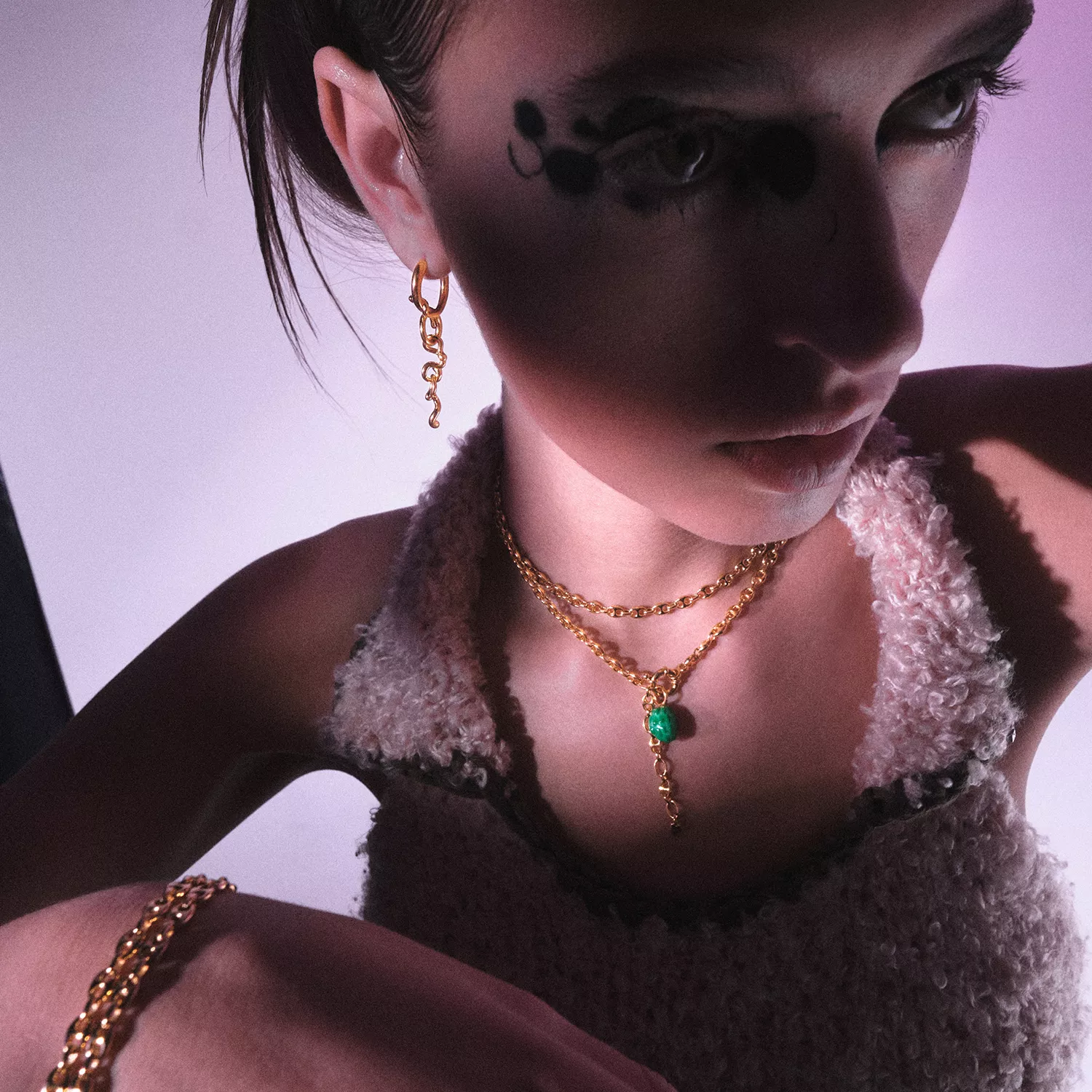 Maria Black Birds Nest Ørering Single 18 kt. Forgyldt Sølv 100981YG-GRE