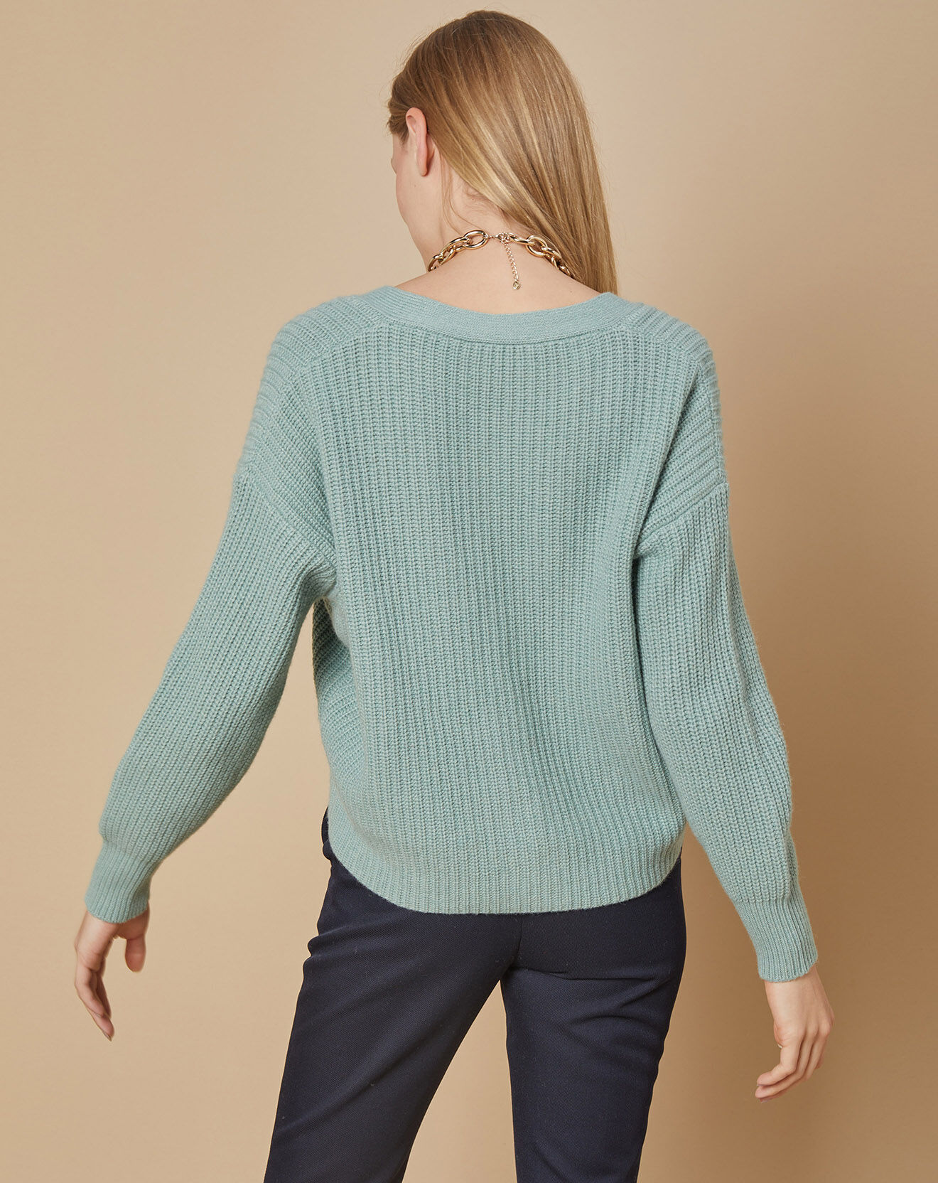 Oscar et Louise Cardigan en Laine & Cachemire mélangés Noémie sauge