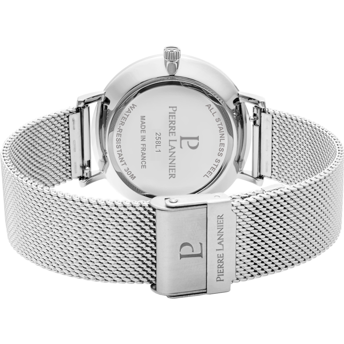 Montre Pierre Lannier homme acier bracelet maille milanaise